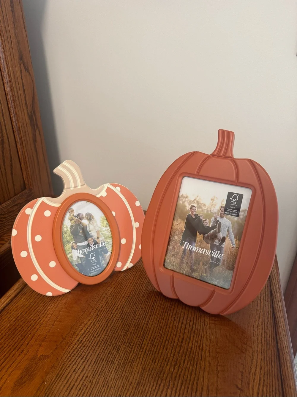 THOMASVILLE FALL/HALLOWEEN ORANGE PUMPKIN/POLKA DOT  PICTURE FRAMES NEW
